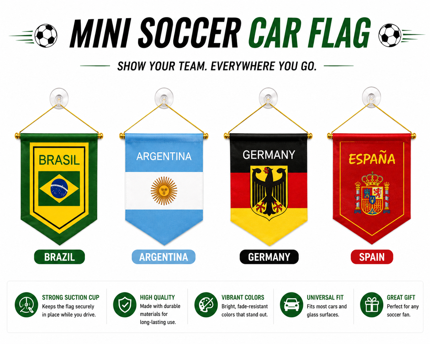 Suction cup flags