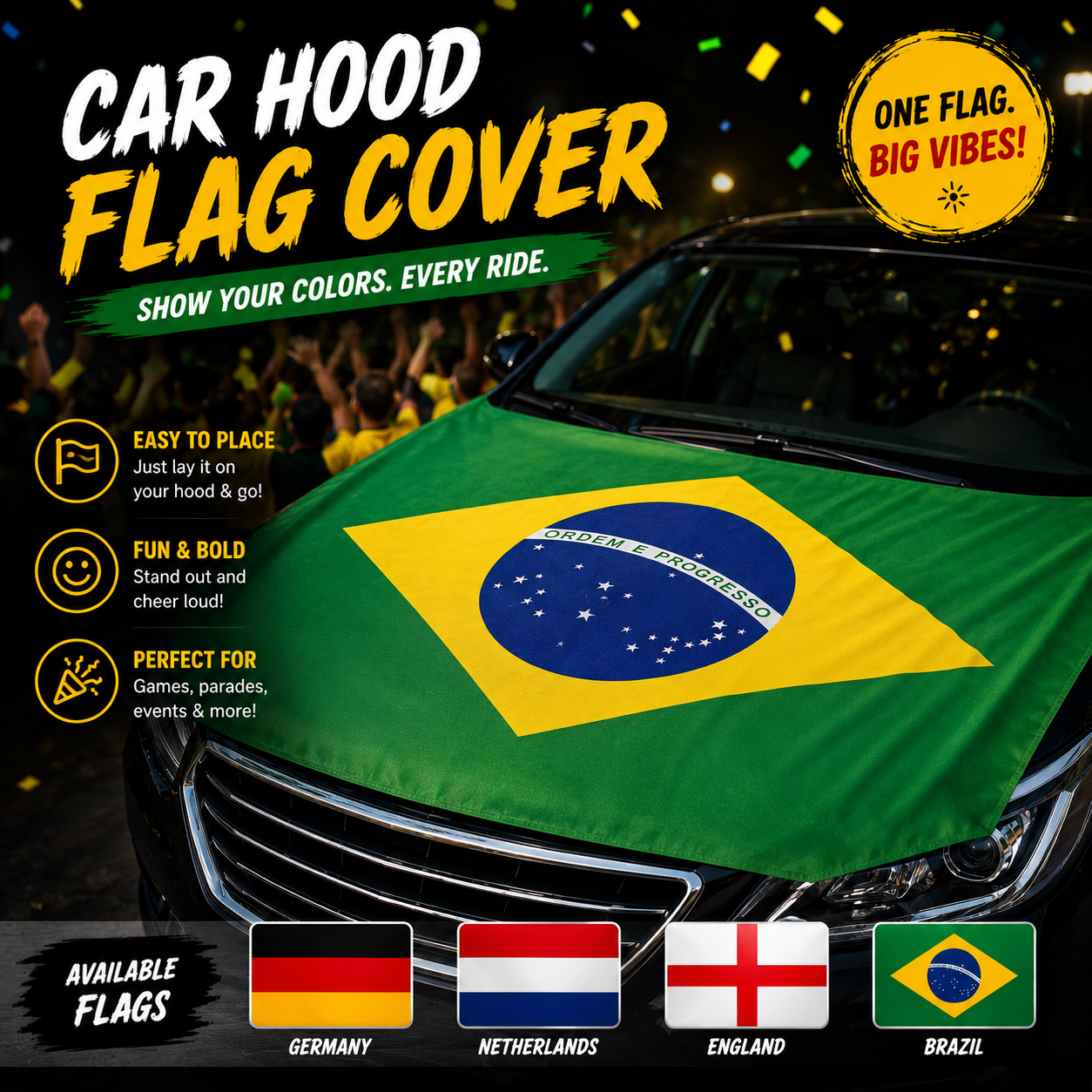Car Hood Flag Cover