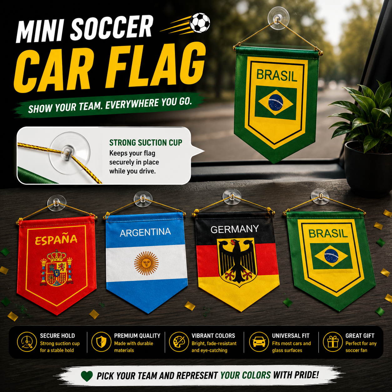 Suction cup flags