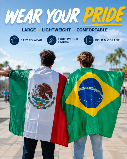 Large Wearable Flag 🇪🇸🇧🇷🇩🇪🇦🇷🇫🇷