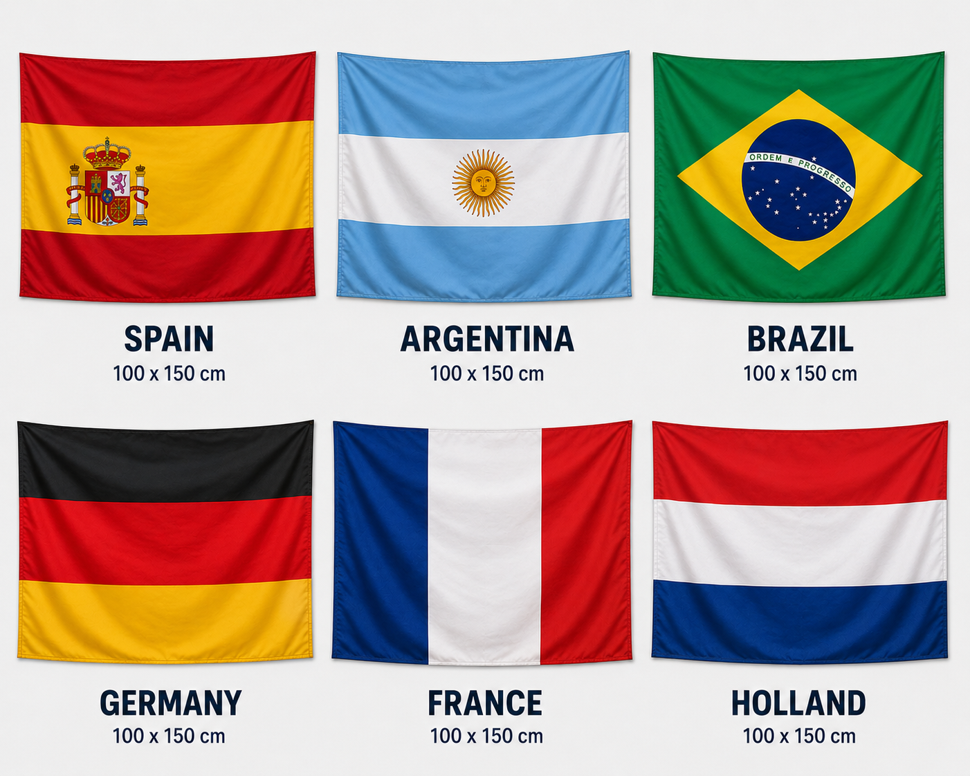 Large Wearable Flag 🇪🇸🇧🇷🇩🇪🇦🇷🇫🇷